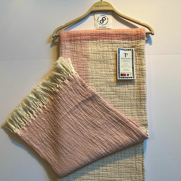 🎁Texteis Penedo Throw Blanket - Pink Color Block - Picture 3 of 8